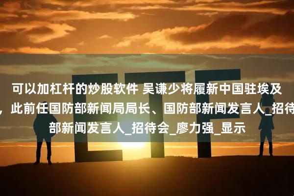 可以加杠杆的炒股软件 吴谦少将履新中国驻埃及大使馆国防武官，此前任国防部新闻局局长、国防部新闻发言人_招待会_廖力强_显示